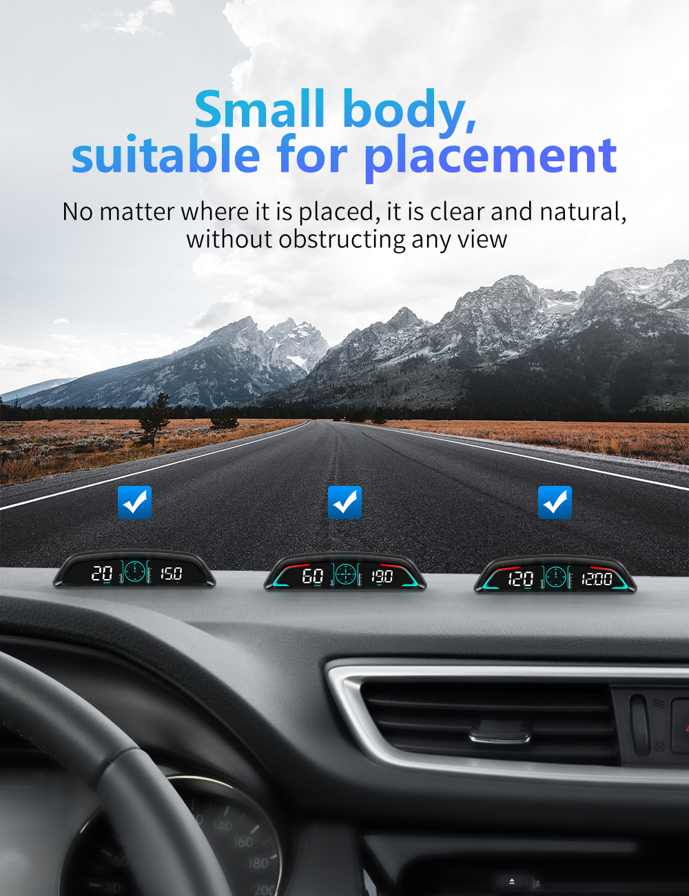 Car Head-Up Display (HUD) Vehicle Speed, Water Temperature, Fuel Consumption Display OBD High-Definition Multifunctional Car Instrument