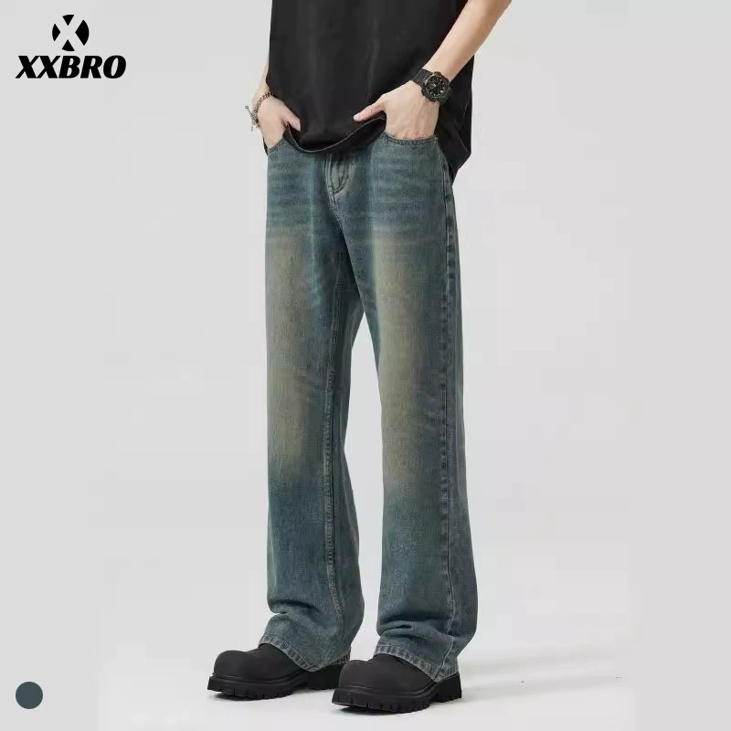 Xxbro мужская одежда # летние новые микро-джинсы мужской стиль ретро американский стиль стирая свободные длинные брюки