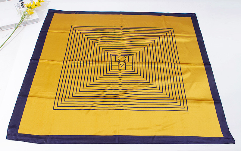 Seidenschal für Damen, Frühling/Sommer, Seidenimitat, bedruckt, Flugbegleiter-Schal, 90 x 90 cm, großer quadratischer Schal mit Handgeschenk_voghion.com