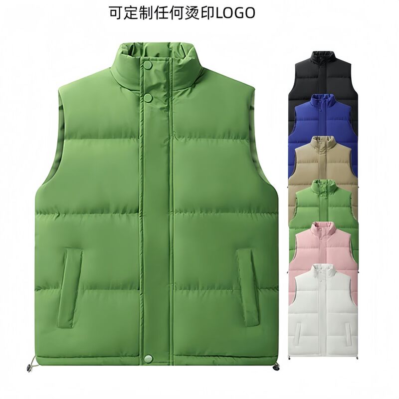 Cross-border logo cotton filling fashion practical sleeveless winter coat plus size men's and women's sleeveless vest vest
