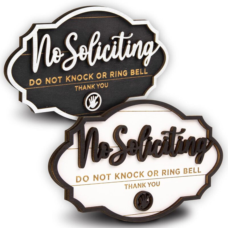 No Solicitor Sign Front Door Hanging Wooden No Solicitor Office Home Decor Do Not Knock Doorbell