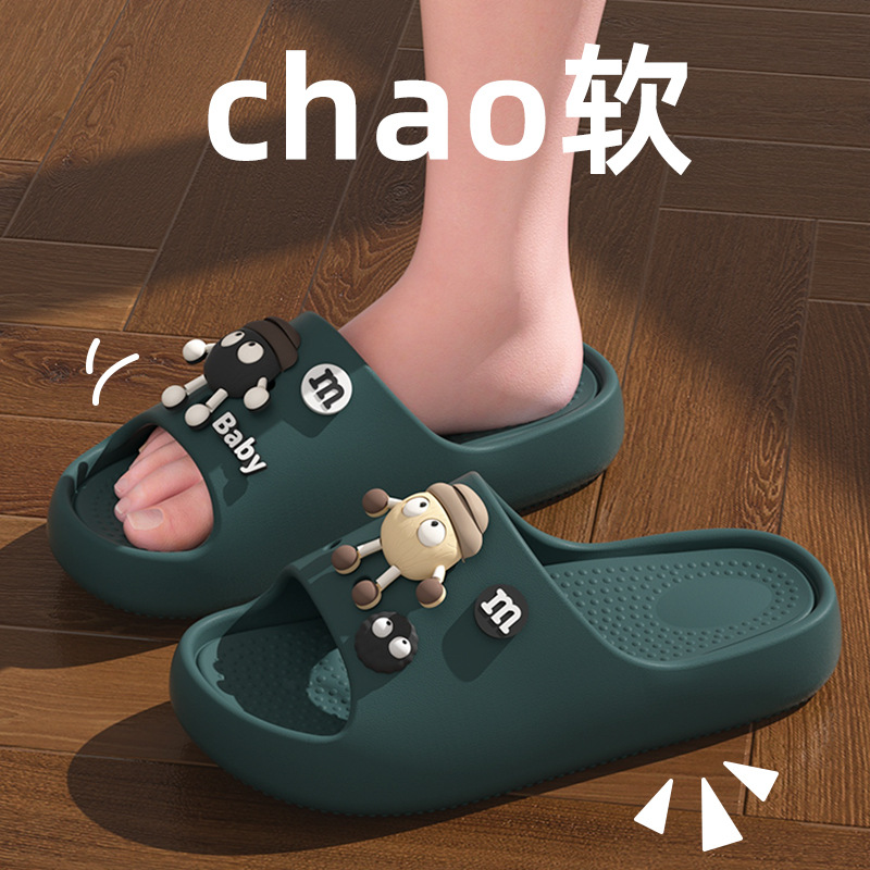 Zapatillas para niños niña 2025 nuevo estilo interior hogar verano dibujos animados briquetas suela gruesa sandalias y pantuflas para niños