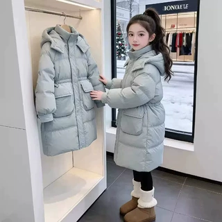 女童棉服秋冬2026新款儿童洋气加厚棉衣小女孩冬季中长款连帽外套