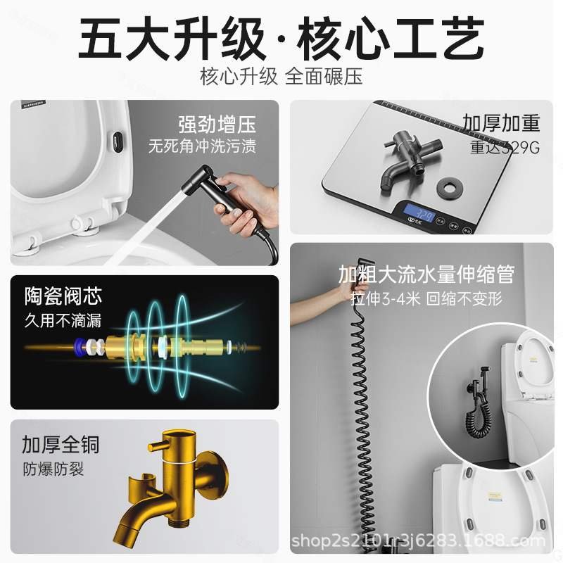 スプレーガン付き全銅バルコニーモッププール蛇口ツーインワン壁内トイレトイレ加圧洗浄水鉄砲|undefined