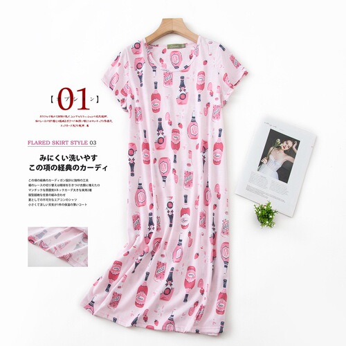 Summer Cotton Short Sleeve Cute Sleepwear Set Hooded Women's Thin Plus Size Women's Sleep Dress Homecoming Clothes