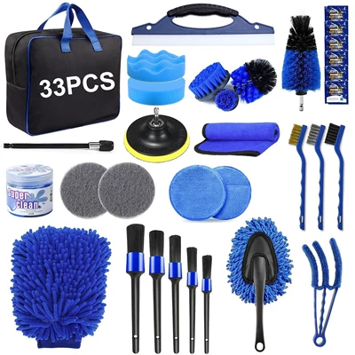 Car cleaning tools – Cleaning, Polishing and Beauty Care - 33-piece-set-b-shipped-as-pictured-electric-drill-not-included