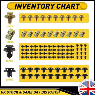 100pcs clips suitable for Honda M6 body U-shaped nuts 91503-SZ3-003/91512-SX0-0
