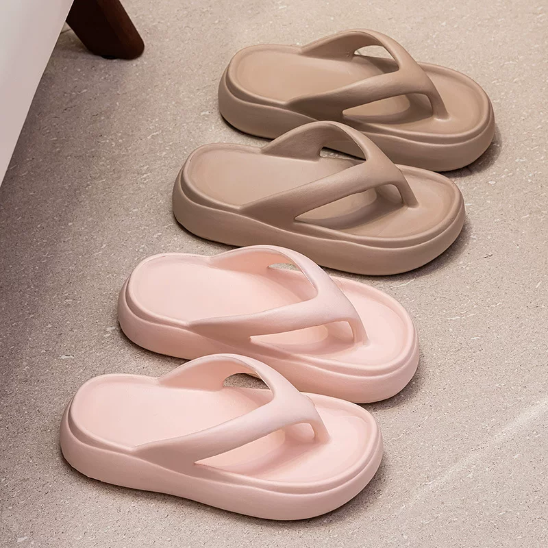 Summer flip-flops, thick EVA sole 5 cm, lightweight beach slippers, multiple sizes