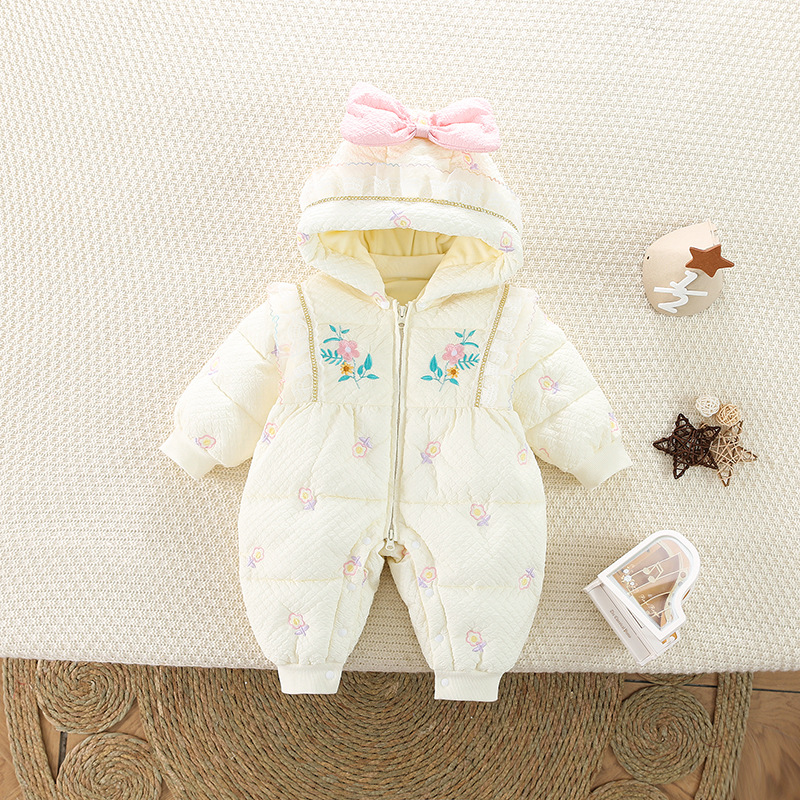 Children's keep warm velvet down jacket for new born to go out