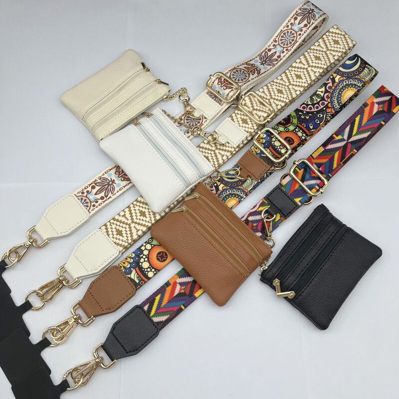 New Cross-border Shoulder Strap with Small Bag Women's Bag with Pad Circle Matching Coin Purse Single Shoulder Strap Crossbody Strap Ribbon