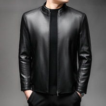 专柜真皮皮衣男士2025新款中年爸爸装商务休闲加绒绵羊皮夹克外套