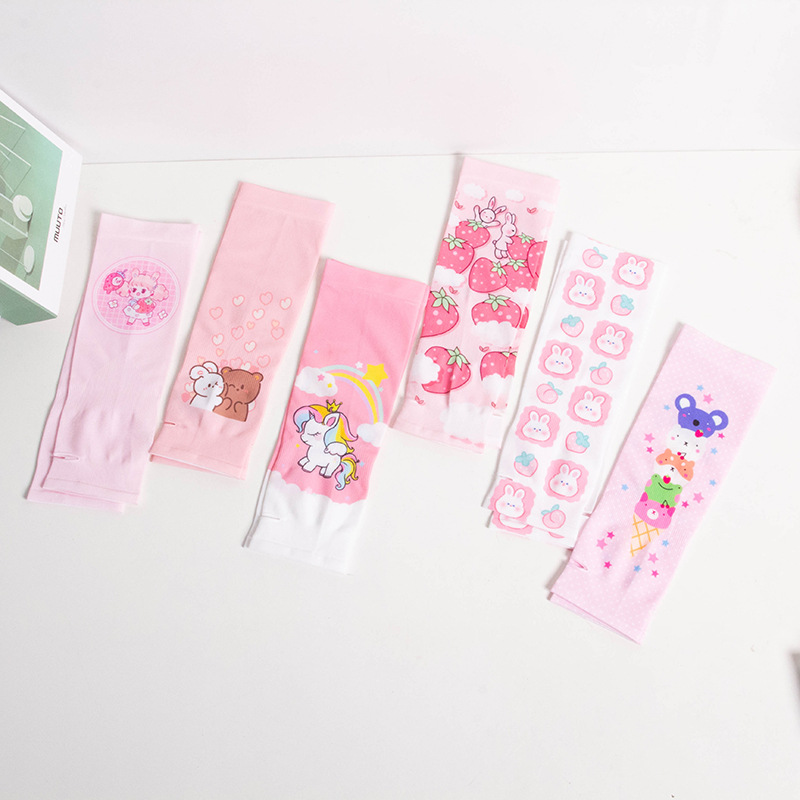 Children's Ice Sleeve Summer Baby Cartoon Cute Arm Cover Ice Silk Girls' Sunscreen Sleeve Boys' Sunscreen Sleeve Sleeve
