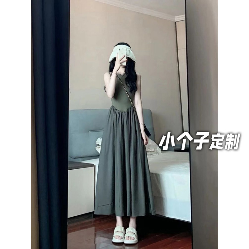 150 Short Short French High-end Sleeveless Vest with Camisole dress Women's Waist A- shaped Mid-length Xs High in Summer