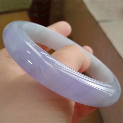 Myanmar Laokeng Ice Glutinous Jade Bracelet Ice Violet Jade Bracelet Floating Green Flower Jade Stone Wangfu Girls'