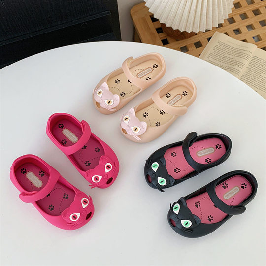 Melissa melissa Children's Cloth Bow 2024 New Fish Mouth Jelly Fragrant Children's Sandals