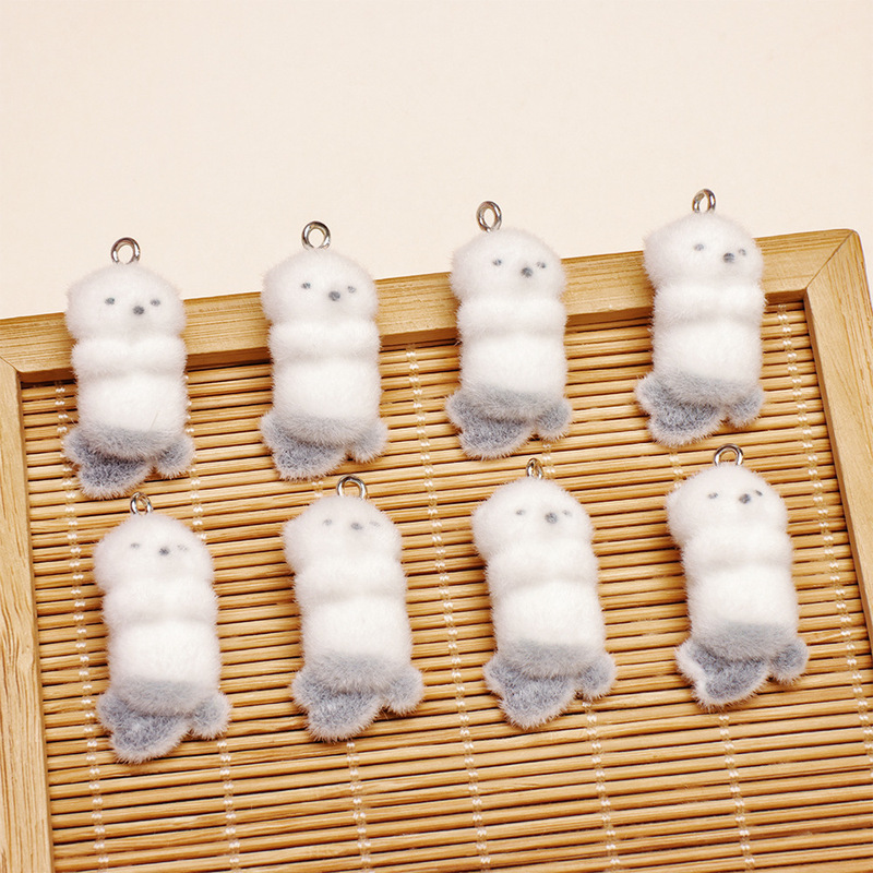 立体植毛かわいいアザラシ携帯電話ペンダントバッグ吊りアクセサリーソフトかわいい人形キーホルダーストラップスクールバッグペンダント|undefined