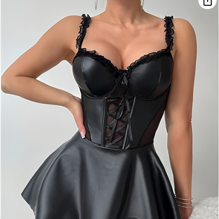 European and American Strappy Fishbone Bra, Palace Corset, Leather Sexy Lace Sexy Suit, Sexy Apron, Intimates, Tight
