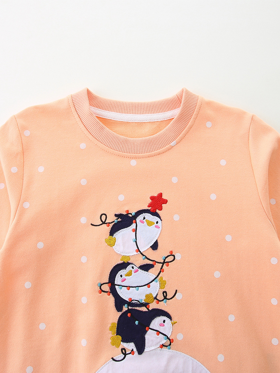 Navidad al por mayor camisetas de niños bordadas camisetas de otoño nuevos productos de algodón para niños camisetas de manga larga