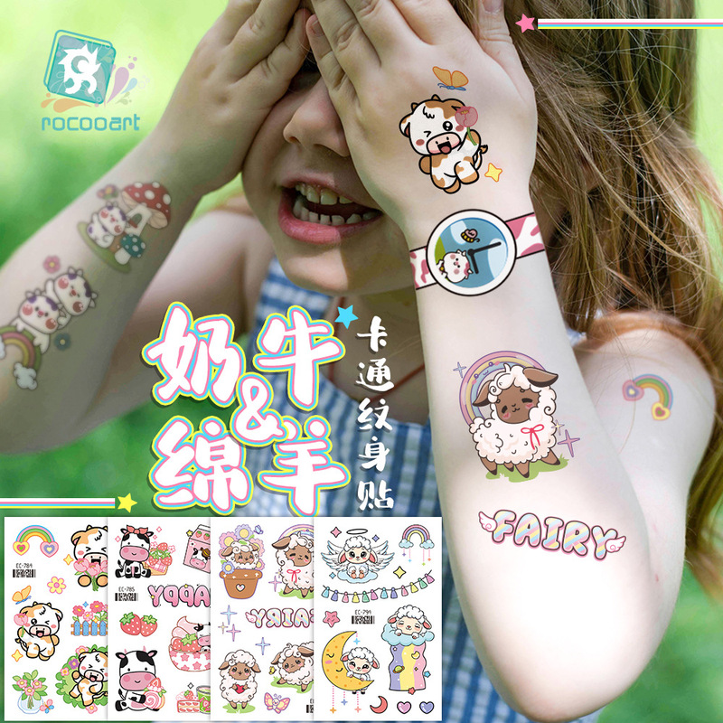 Eco-Friendly Waterproof Children's Cartoon Cute Rainbow Tattoo Stickers Cute Cartoon Cow Sheep Temporary Transfer Tattoo Stickers Eco-Friendly Waterproof Children's Cartoon Cute Rainbow Tattoo Stickers Cute Cartoon Cow Sheep Temporary Transfer Tattoo Stickers