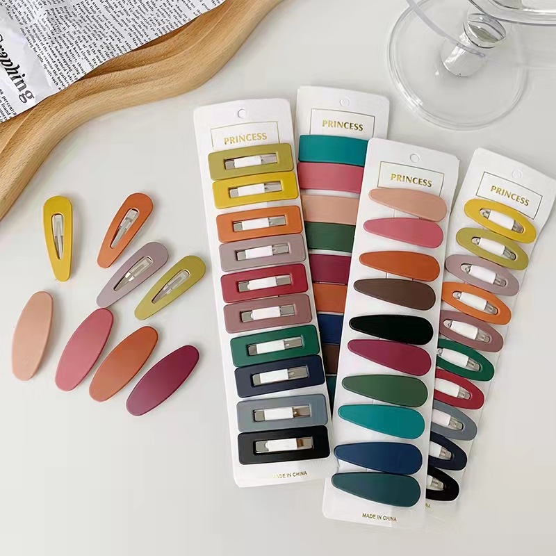 Hair clip, BB clip, geometric square matte hair accessory for women, side fringe hair clip, Korean style, small hair clip, colorful hair pin, popular hair clip