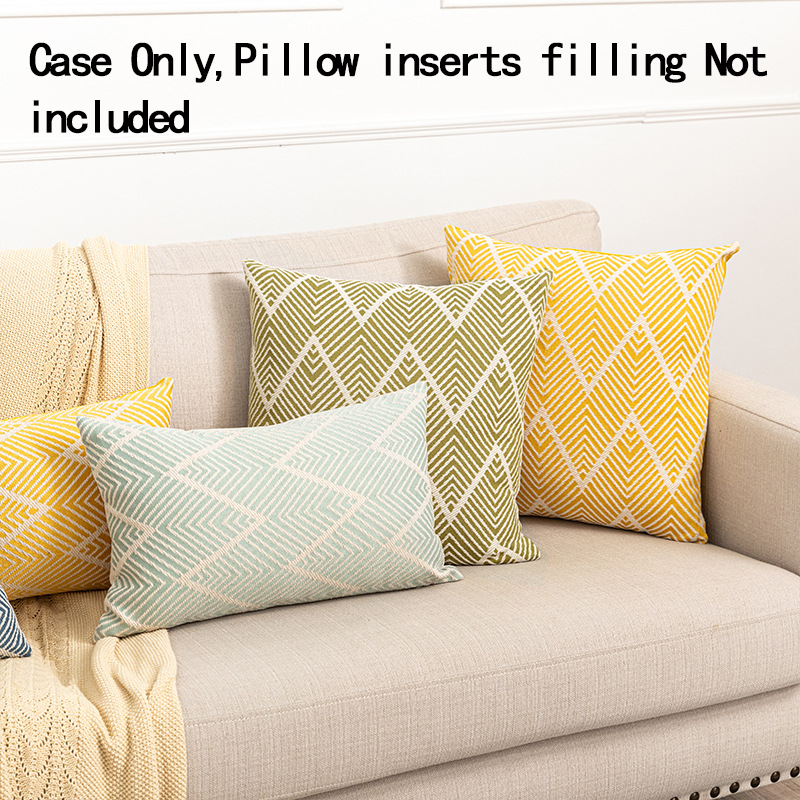 Cross-border Hot-selling Modern Simple Polyester Cotton Jacquard Pillow Model Room Tea Sofa Decorative Pillow Case_voghion.com