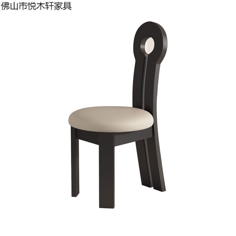 人鱼实木餐椅家用餐厅酒店椅子设计师靠背椅法式中古餐桌椅|undefined