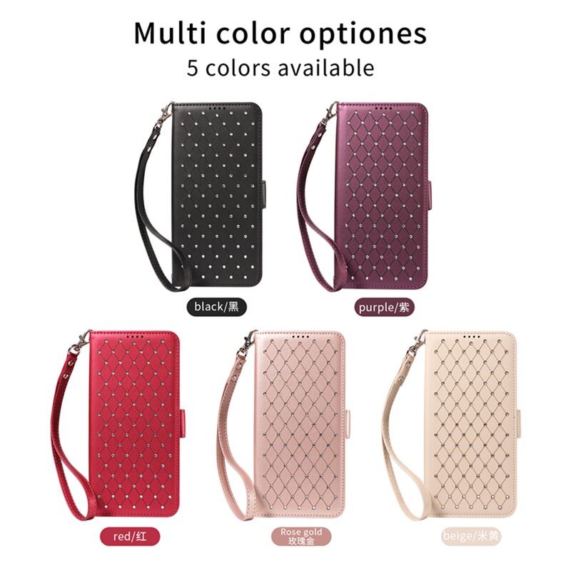 Cross-Border Applicable iPhone 17 Luxury Rhinestone Chanel-Style Wallet Card Holder Apple 16 Samsung S25U Crossbody Leather Case Cross-Border Applicable iPhone 17 Luxury Rhinestone Chanel-Style Wallet Card Holder Apple 16 Samsung S25U Crossbody Leather Case