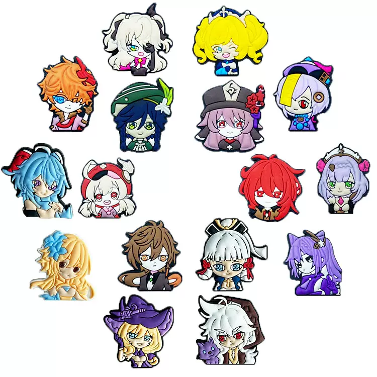 Genshin Impact原神冲击鞋花沙滩花园鞋鞋扣pvc软胶diy配饰配件