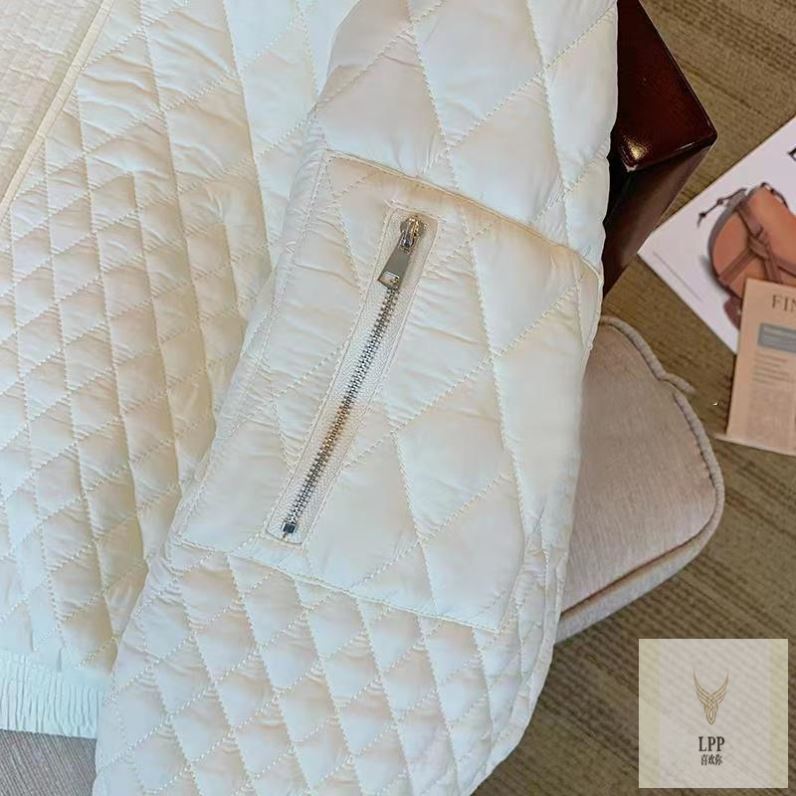 클리어런스 가을과 겨울 짧은 코튼 패딩 코트 여자 마름모꼴 디자인 야구 세트 폭격기 재킷 우아한 올 매치 코튼 패딩 재킷