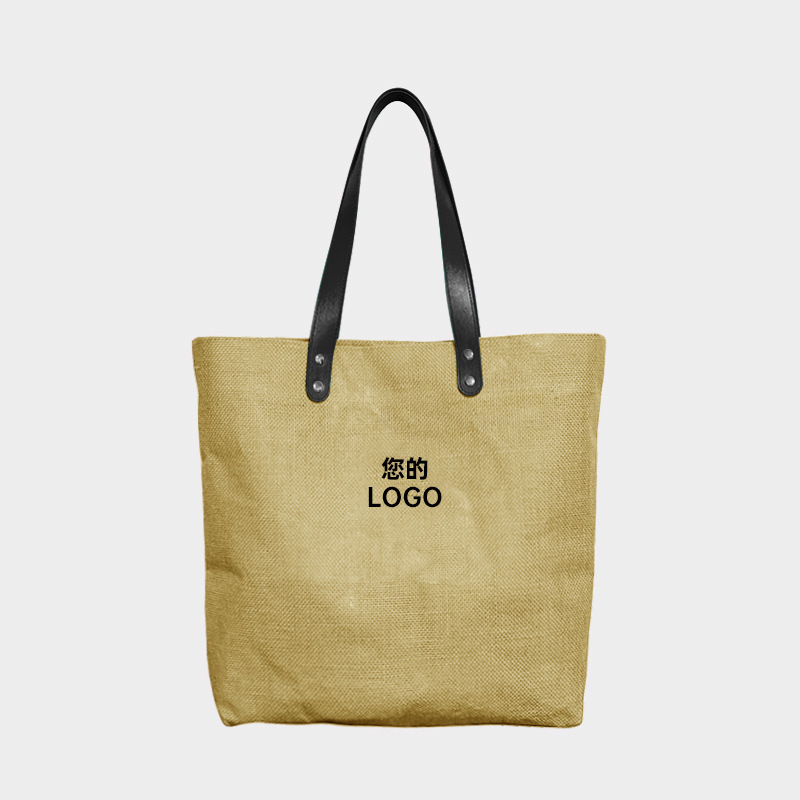 [Light Customization] Natural Simple Linen Tote Bag Waterproof Large Capacity Picnic Bag Can Be Customized Online