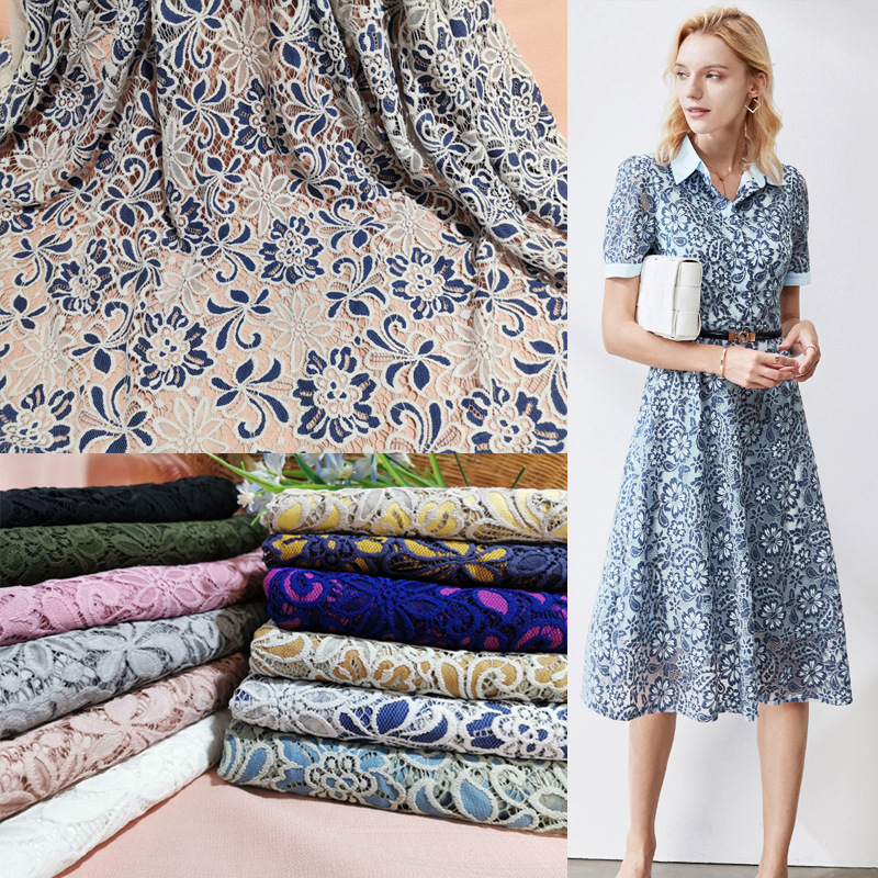 Double color Lace cloth Heavy Lace Fabric Skin-friendly three-dimensional Texture Lace goods in stock wholesale
