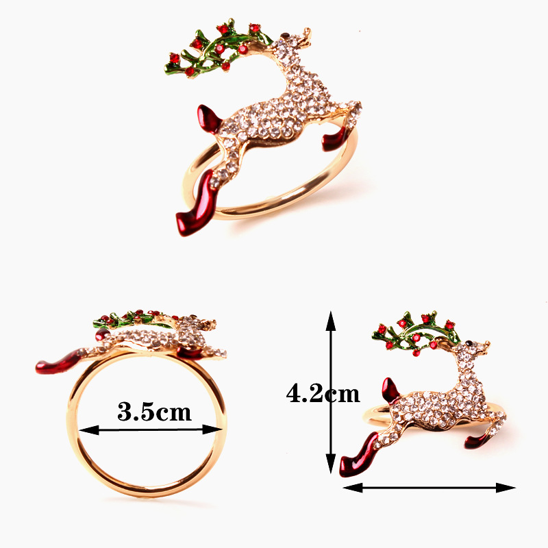 Christmas Casual Christmas Hat Letter Stainless Steel Napkin Ring 1 Piece display picture 8