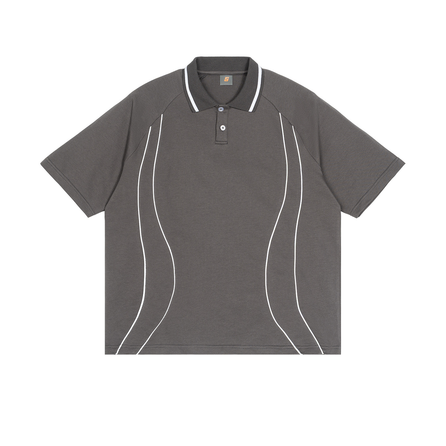 Marca de moda cuadrada estilo de contraste de color incrustación polo camiseta de alta calidad de algodón cuello roscado vestido casual de hombre mangas cortas