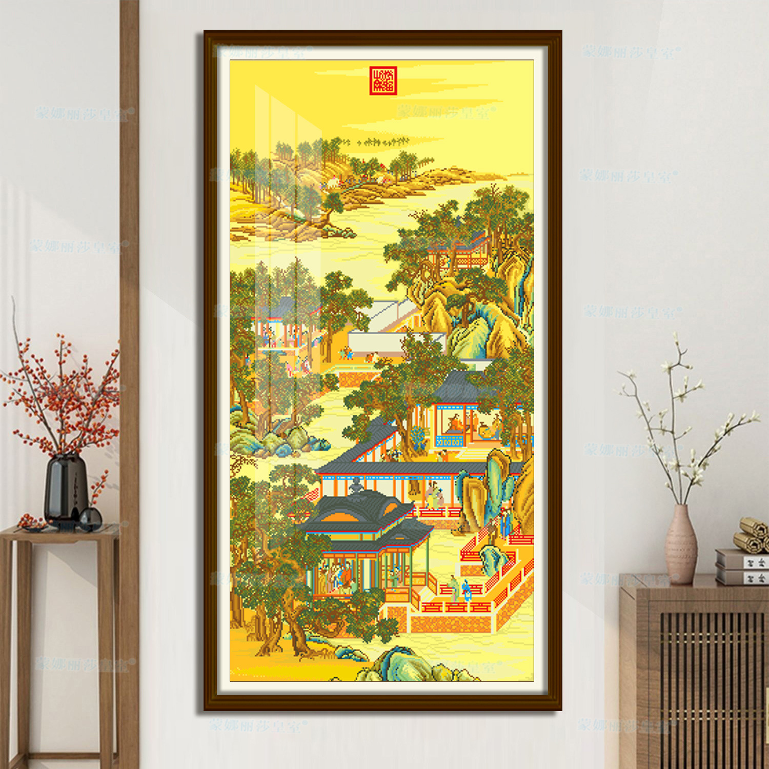 Punto de Cruz Real de la Mona Lisa: Meditación de Noviembre de Yongzheng, Decoración de Punto de Cruz de Estilo Antiguo para Sala de Estudio y Sala de Estar, Estilo Antiguo.