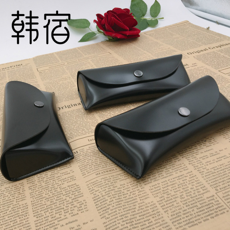 Hansu dark buckle sunglasses case leathe...