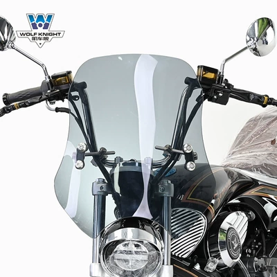 car Wolf suitable for Zongshen: Motorcycle front windshield - dark-gray-thickness-5mm-tempered-glue-height-45cm