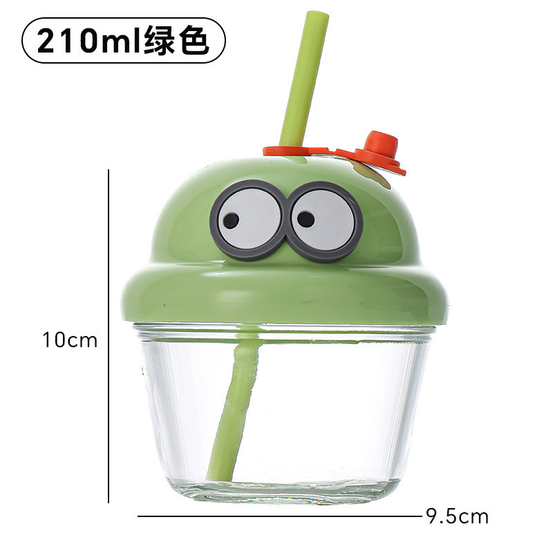 卡通款夏季ins墩墩杯迷你水杯玻璃杯牛奶杯高颜值胖胖吸管杯|undefined