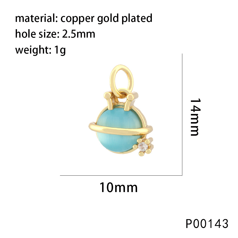 1 Pieza 10x13mm Cobre Piedra De Ojo De Gato Geométrico Colgante Cadena Accesorios De Joyería DIY display picture 2