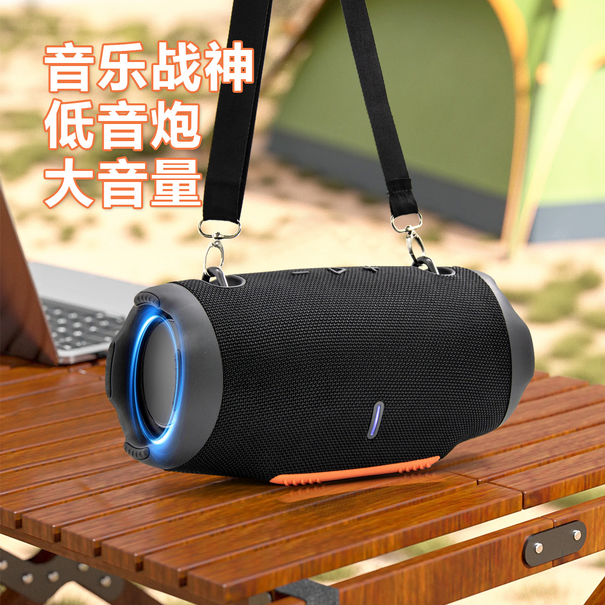 跨境新品XTRMM4MINI背带小战鼓蓝牙音箱多功能户外便携式重低音炮
