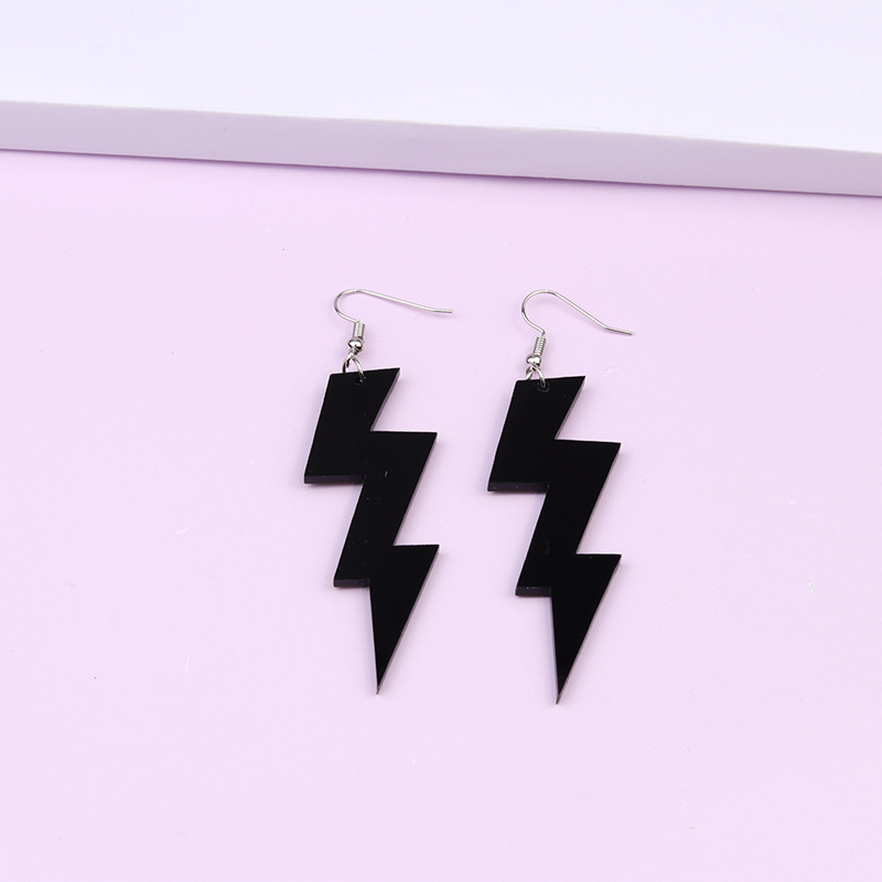 Street Occasion 1 Pair Exaggerated Lightning Hollow Out Arylic Drop Earrings