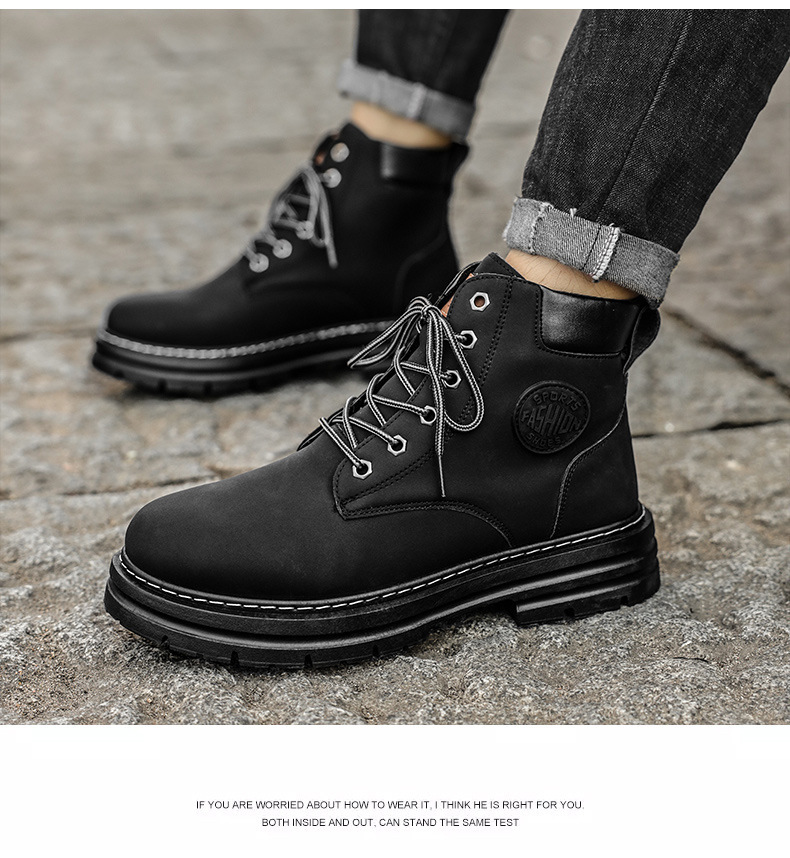 Neue High-Top-Herrenschuhe Mode Herrenmode Herrenschuhe Wüstenwerkzeug Flutstiefel Männer große gelbe Stiefel_voghion.com