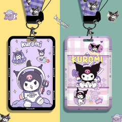 Student campus card holder with lanyard Sanrio cute work badge hanging chest ID holder bus subway meal card wholesale