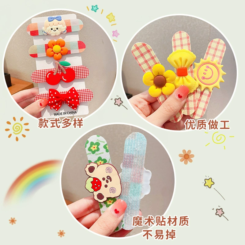 Children's cartoon cute short hair accessory with velcro, bangs