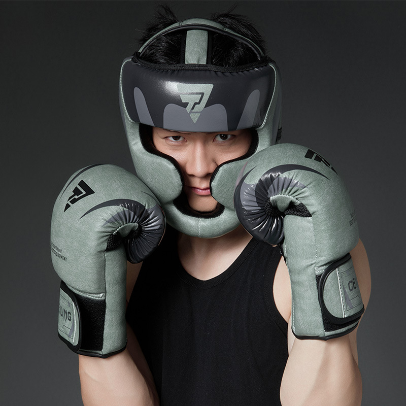 Casco de boxeo Ceiling Protector de cabeza engrosado Muay Thai Cara de mono Entrenamiento de lucha para adultos Protector Sanda