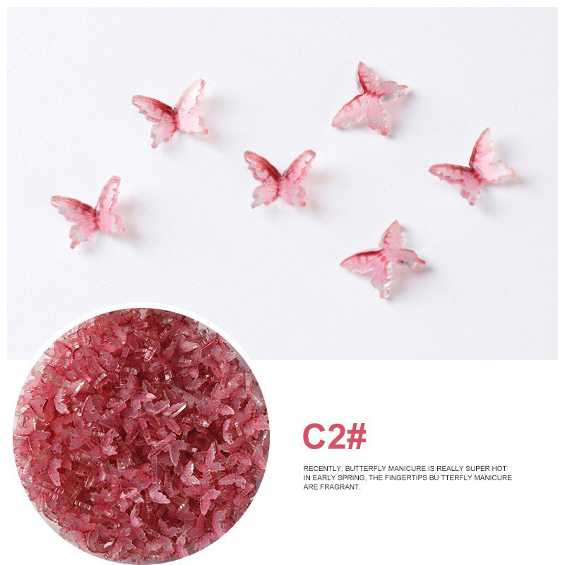 Acrílico mariposa resina tridimensional accesorios de uñas accesorios de flores plástico transparente uñas hechas a mano material DIY image 39