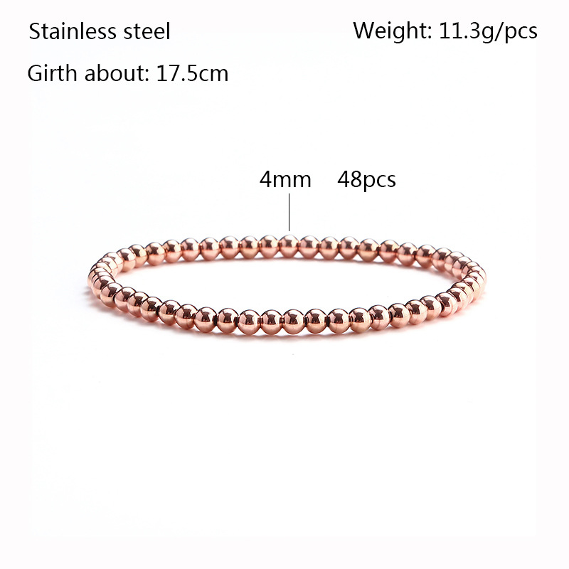 15g Weight Rose Gold Plated Plating Material Bracelets Classification 304 Stainless Steel Chain Material 1 Piece Quantity Holiday, Daily Occasion 304 Stainless Steel Material Solid Color Pattern Women's Gender Beaded Design Casual, Simple Style Style Casual Simple Style Solid Color 304 Stainless Steel Rose Gold Plated Bracelets In Bulk 1