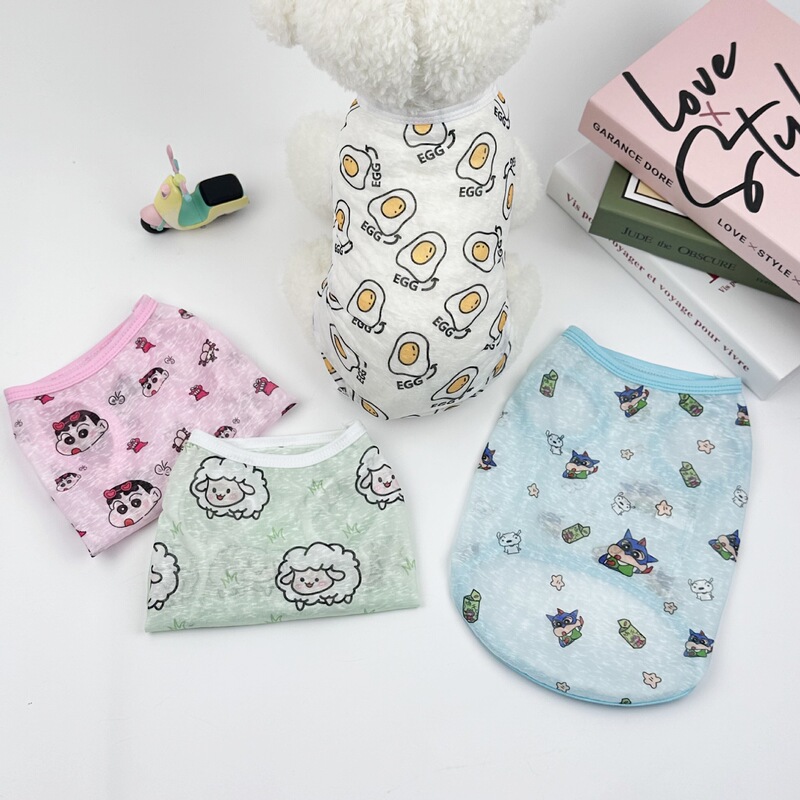 Dog vest summer thin breathable small, medium and large dog pet cross-border t-shirt meow mi sleeveless clothing wholesale