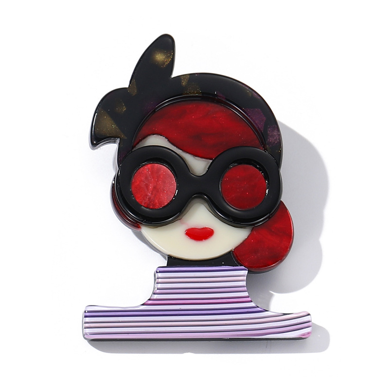 Azul núcleo de dibujos animados transfronterizos bowknot broche de mujer broche broche accesorios de ramillete decoración de joyería accesorios de acrílico colgante