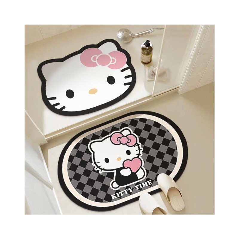 Kitty Gato alfombra de barro de diatomeas absorción de agua acolchado de secado rápido acolchado de inodoro anti-deslizante acolchado de puerta de entrada anti-sucia