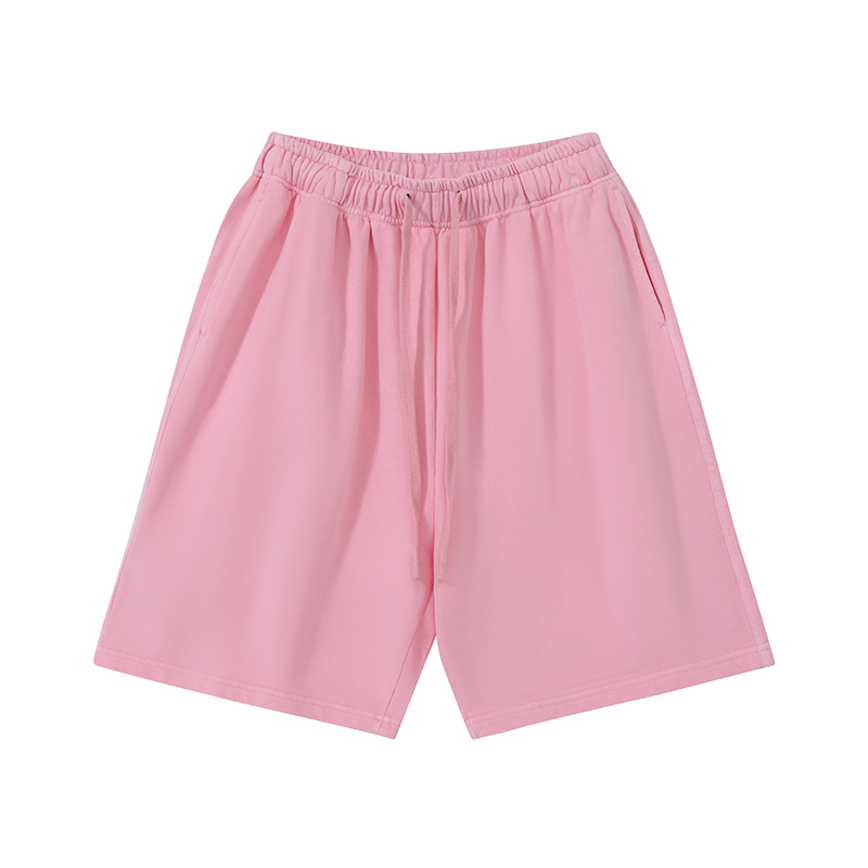 Retro pan blanco lavado pantalones cortos para hombres 2025 colorido cruzado pantalones de cinco puntos sueltos pantalones casuales ha hecho pantalones viejos